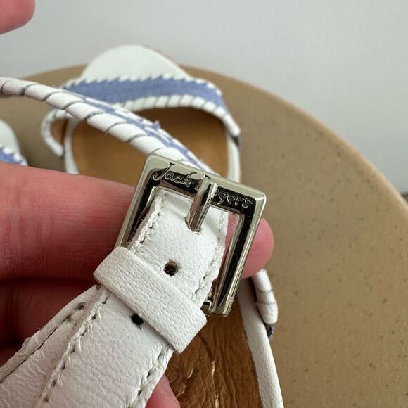 Jack Rogers Vanessa Blue and White Espadrille Wedge Open Toe Sandal - Picture 5 of 8